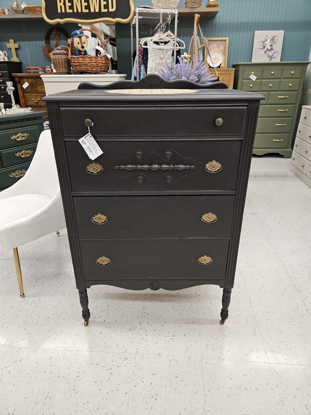 Antique Black 4-Drawer Dresser — photo 1 of 4