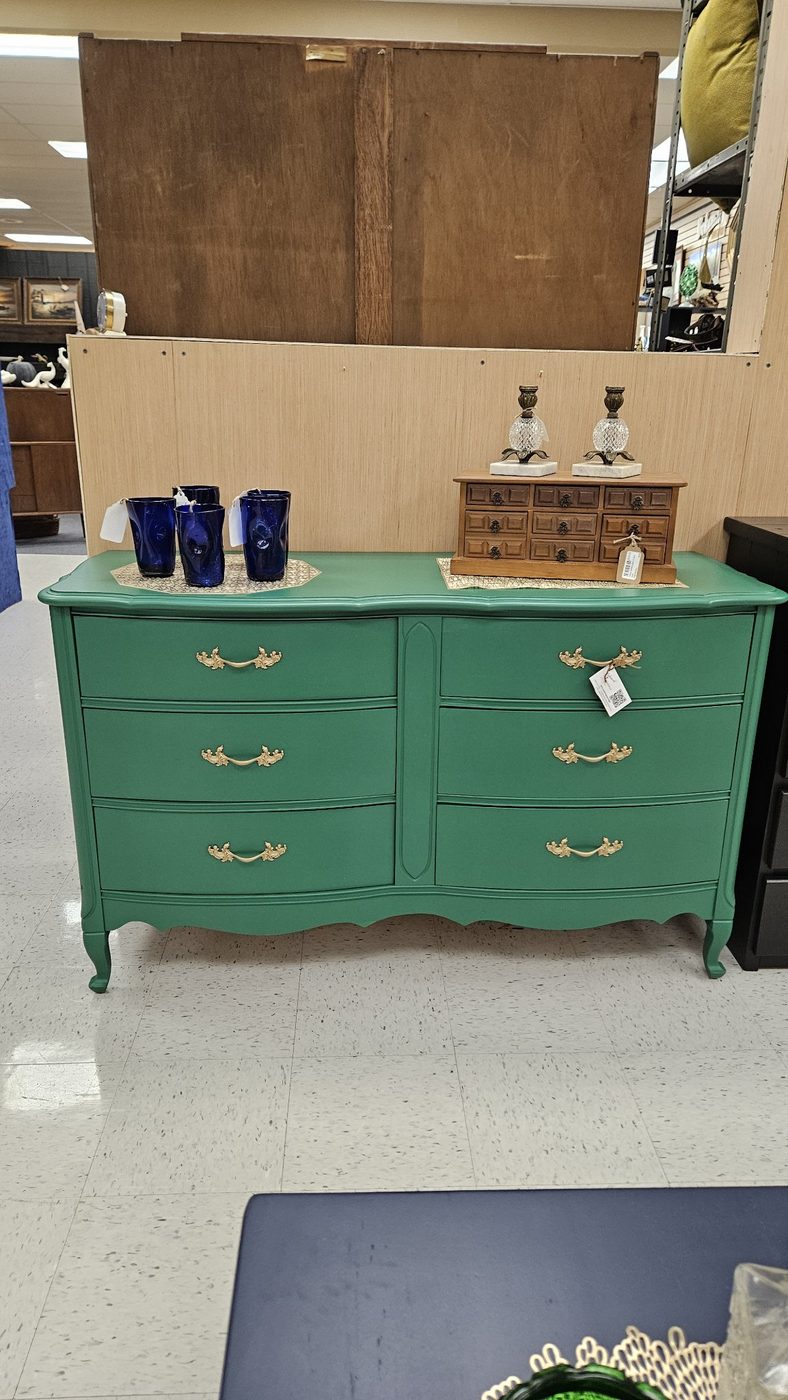 Green 6 Drawer French Provincial Dresser – Refinished — photo 1 of 5